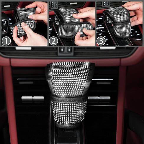 NBTEPEM 8 pcs Bling Car Accessories Set for Women, Steering Wheel Cover, Sparkly Seat Belt Covers, Bling Gear Shift Cover, Universal Fit Most Cars (Aquamrine Diamond) in Kuwait