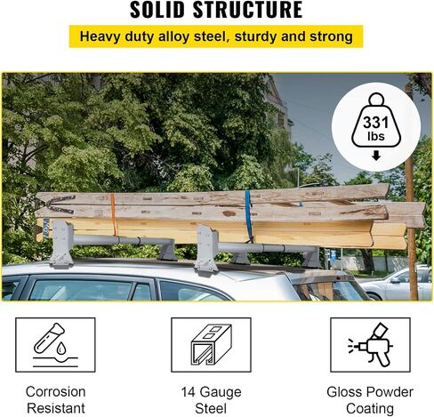 VEVOR Van رفوف سلم السقف، 59 بوصة رفوف فان قابلة للتعديل، سعة 600 رطل رفوف سقف فولاذية شديدة التحمل للشاحنة، رف الحفر لسيارة شيفروليه إكسبريس 1500 2500 3500/ فورد E150 E250 E350/ جي إم سي سافانا، 2 بار in Saudi Arabia