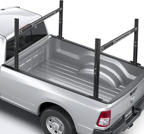 Universal Truck Ladder Rack with Side Rails,Adjustable Length & Height&Width,1000lbs Capacity Heavy Duty Aluminum Back Racks for Trucks in Kuwait