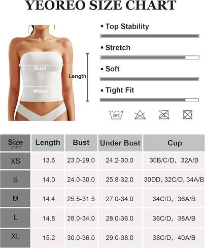YEOREO Sophie Women Sexy Long Tube Tops Double Lined Basic Y2K Summer Cute Strapless Fitted Bandeau Going Out Crop Top in Saudi Arabia