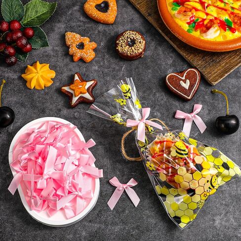 100 قطعة من الأقواس الصغيرة، أقواس سوداء صغيرة يمكنك صنعها بنفسك من قماش الساتان لتغليف الهدايا بشريط صغير القوس مصنوع مسبقًا لحقائب الحلوى وحلوى الكيك وحفلات الزفاف وحفلات الزفاف وديكور عيد الميلاد (أسود) in Kuwait