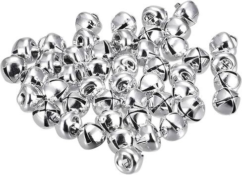 أجراس Uxcell Jingle Bells، 3/4 بوصة (20 مم) 120 قطعة أجراس صغيرة للحرف اليدوية في عيد الميلاد، تزيين العطلات، الحفلات الموسيقية، المنزل، المهرجانات، الزفاف، لون فضي in Kuwait