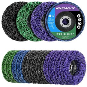 WelderElite 12-Pack Paint Stripper Discs for Angle Grinder, 4-1/2" x 7/8" - Multi-Surface Rust, Paint, and Oxide Removal Wheels for Metal and Wood