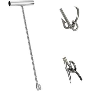 Stainless Steel Fishing Hook Remover，Dehooker Tool,Push/Pull Hook Remover，Anti-Lost Saltwater Dehooker Tool Shark Hook Remover