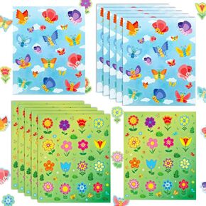 SATINIOR 540 Pcs Spring Flower Stickers Self Adhesive Butterflies Stickers for Spring Crafts, Scrapbooking, Teacher Planner, Reward Chart, School Supplies, Classroom Must Haves