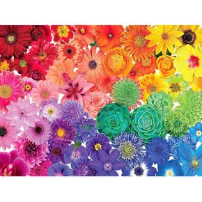 Jigsaw Puzzles for Adults 1000 Pieces, Rainbow Flowers Puzzle Game Large 1000 Pieces Artwork for Adults Teens Family - 27.6X 19.7IN (Flower)