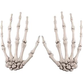 Vocoliday 1 Pair Halloween Skeleton Hands Plastic Skeleton Hands for April Fools' Day Easter Halloween Christmas Themed Party Decoration Props