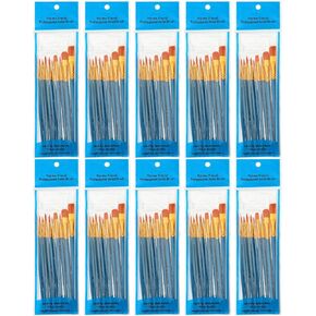 PATIKIL Acrylic Paint Brush Set, 100 Pcs Nylon Hair Professional Painting Brushes Bulk for Face Body Nail Rock Craft Watercolor Oil Miniature Detailing Drawing for Artist, Blue