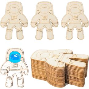 Astronaut Wood Craft Spaceman Unfinished Wood DIY Craft Ornament for Christmas Wedding Birthday Thanksgiving Party Space Theme Party Decoration 20Pack