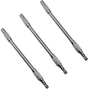 3 Pcs Flexible Drill Bit Extension, Magnetic Hex Soft Shaft, Flexible Screwdriver Extension for Connect Drive Shaft Tip Drill Bit Kit Adaptor 200mm
