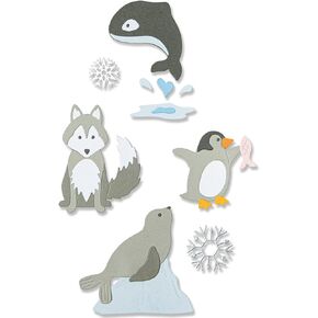 Sizzix Thinlits Die Set 8PK Arctic Animals by Jennifer Ogborn | 666013 | Chapter 4 2022 Wafer, Grey