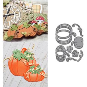 Pumpkins and Vines Metal Die Cuts,Halloween Pumpkins Leaves Cutting Dies Cut Stencils for DIY Scrapbooking Photo Decorative Embossing Paper Dies for Scrapbooking Card Making