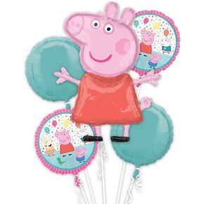 Anagram Peppa Pig Foil Balloon Bouquet, Medium, Multicolor
