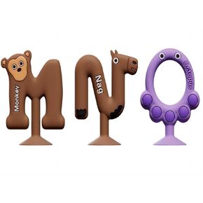 26-Letter Teething Baby chew Toys,Educational Toys for Baby with Suckers,Sensory Toys for Babies Aged 3-6 Months,Christmas Gifts for Boys and Girls Aged 6-12months (DEF)