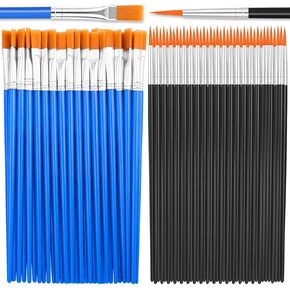 100Pcs Paint Brushes Bulk Small, Anezus Paint Brushes for Kids Fine Paint Brushes Set Detail Paint Brushes for Classroom Model Canvas Face Nail Art Acrylic Watercolor Paint Craft Supplies