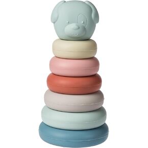 Mary Meyer Baby and Toddler Toys Simply Silicone Stacking Rings for 6+ Months Old Preschool Gifts, 6-Inches, Teddy