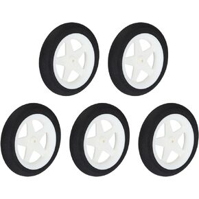 MECCANIXITY RC Airplane Wheels OD 3.07" xID 0.07",White RC Airplane Aircraft Sponge Wheels RC Aircraft Foam Wheel Replacement for DIY RC Model Plane Aircraft Pack of 5