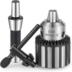 ظرف مثقاب R8 شديد التحمل من Eumtenr، سعة 5/8 بوصة مع ساق دقيقة R8 ومفتاح شد الفك K32 (B18 3-16 مم)