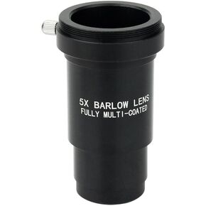 1.25" 5X Barlow Lens Fully-Multi Coated Achromatic Lens, Fully Metal Astronomical Telescope Accessory with M42 Thread