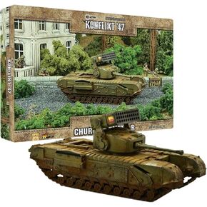 تم تسليم ألعاب Wargames Bolt Action Konflikt '47 German King Tiger-X مع مسدس السكك الحديدية الثقيل 28mm Konflict '47 WWII نموذج مصغر لألعاب الحرب المصغرة من Warlord Games