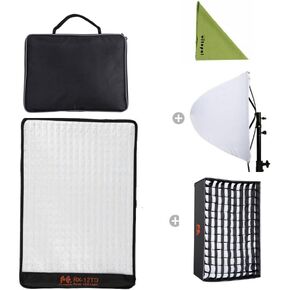 مجموعة Falcon Eyes ثنائية اللون (عبوة جديدة) طقم RX-12TD ضوء صور LED مرن ثنائي اللون + صندوق إضاءة ممتد RX-12OB + صندوق إضاءة شبكي على شكل قرص العسل RX-12SBHC in Kuwait