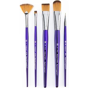 Royal & Langnickel Moderna Angular Brush Set for All Painting Mediums, 5pc