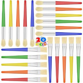 Paint Brushes, Anezus 20 pcs Kids Paint Brushes Large Toddler Paint Brushes for Washable Paint Acrylic Paint