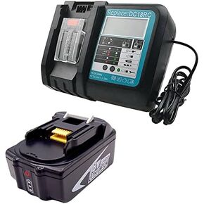 BL1850B 18V 5.0Ah Replace for Battery Makita 18V, with Charger 3Ah DC18RC, Compatible with Makita BL1815 BL1815N BL1830B BL1840 BL1840B BL1845 BL1850 BL1850B