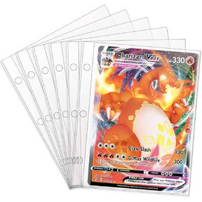Jumbo Card Sleeves Big Card Protector Sleeves for 3 Ring Binder Jumbo Card Binder Sleeves- 50 Pack