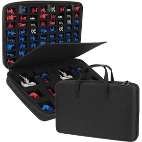Miniature Storage Carrying Figure Case -Figurine Minature Carrying Case,Compatible with Warhammer 40k, Dungeons & Dragons and More.With 64 Slot Sponge and Pre-Cut Customizable Space Sponge.