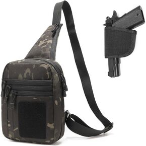 Tactical Sling Chest Bag Concealed Carry Bags with Gun Holder EDC Shoulder Crossbody Casual pack