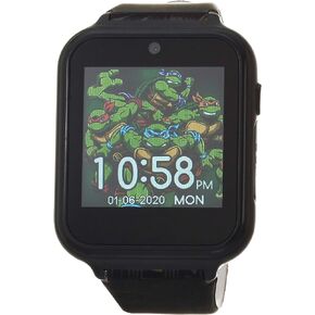 Accutime Paramount Teenage Mutant Ninja Turtles TMNT Black Educational Learning Touchscreen Smart Watch Toy for Girls, Boys, Toddlers - Selfie Cam, Learning Games, Pedometer & More (Model: TMR4093AZ)