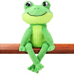 Frog Stuffed Animal 17 Inches Plush Frog Toy Soft Cuddly Cute Green Frog Plushie with Long Leg Home Sofa Decor for Birthday Halloween
