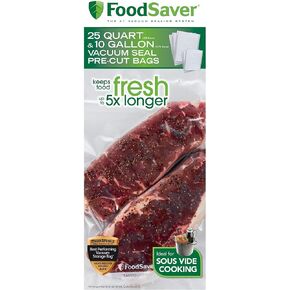 FoodSaver FBSQ25G10-NP Sous Vide Bags, Medium, Clear