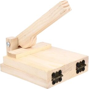 DOITOOL Wood Tortilla Press Dumpling Skin Maker Presser, Wood Dough Presser Traditional Tortilla Sope Maker, Heavy Duty Corn Tortilla Machine