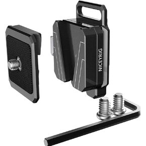 NICEYRIG Quick Release Baseplate with V-Lock Assembly Kit, for Arca Standard Multi-purpose Camera Base Plate Applicable for V-Mount Battery, Flash Light, Mic - 441