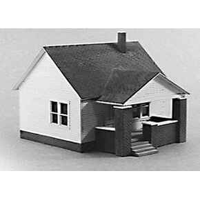 Rix - HO Scale Midwestern House (1930s-1940s) Classic One-Story House w/Side Porch - Kit