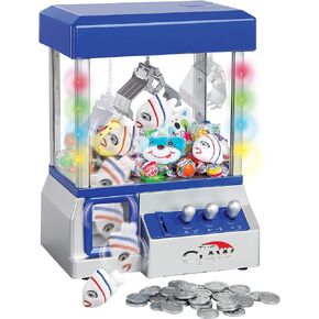 The Claw Toy Grabber Machine with Flashing lights & Sounds and Animal Plush - Features Electronic Claw Toy Grabber Machine, Animation, 4 Animal Plush & Authentic Arcade Sounds Exciting Play (Blue)