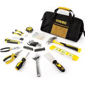 DOWELL Pink Tool Kit 140PCS for Women, Girls, Ladies, Household Tool Set with 14" Tool Bag