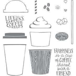 Coffee Cup Clear Stamps for Card Making,Silicone Clear Stamp Seal for DIY Scrapbooking Craft Card Photo Album Diary Decoration