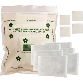 Green Piece® Overstuffed and Double Sized - All Natural Baby Diaper Pail Deodorizer Activated Charcoal ((Pack of 6) 3" X 3")