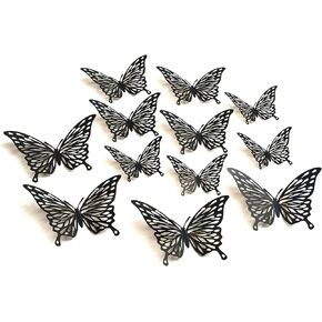 FOVSHNG 24PCS 3D Butterfly Wall Decor Butterflies Decals Removable Butterfly Wall Stickers for Girls Kids Bedroom and Room Decoration Mural Red
