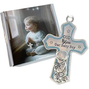 Crib Cross God Bless This Baby Boy Baptism Gifts for Baby Boys Christening Gifts for Boys Baptism Baby Dedication Gift