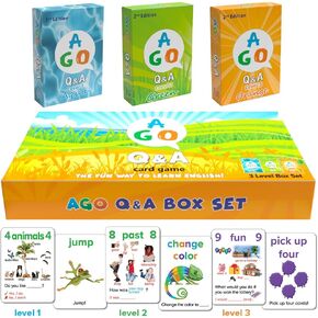 QnA ESL Card Game for Learning English. 3 Level Box Set. Practice English Conversation Through Play!