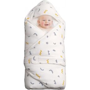 KIDDA Newborn 0-12 Months Baby Swaddle Blanket Multifunctio Boys Girls Cotton Thick Mat Wrap Stroller Sleeping Sacks Infant (Feather//White)