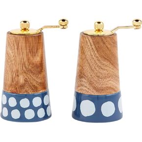 Mud Pie Dot Enamel S P Grinder Set; 5" X 2 3/4" Dia