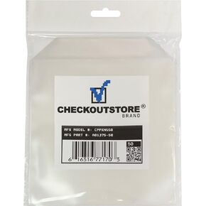 50 جيوب تخزين شفافة من CheckOutStore® (6 × 6)