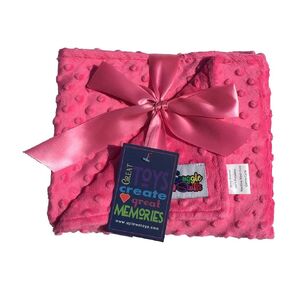 Reversible Unisex Children's Soft Baby Blanket Minky Dot (Choose Color) (Hot Pink)
