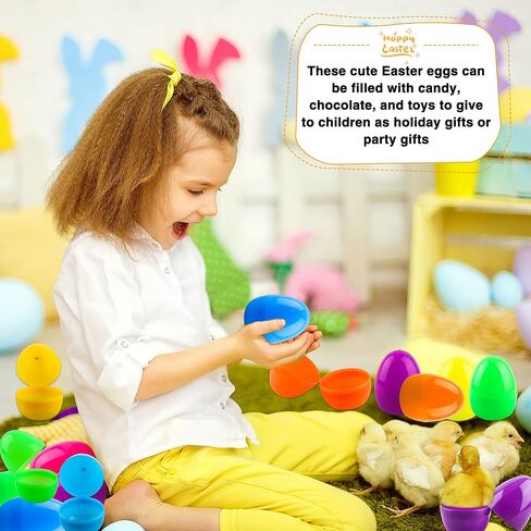 30 عبوة من بيض عيد الفصح الملون الكبير وبيض عيد الفصح المسطح والبيض المفاجئ البلاستيكي القابل للحشو لعيد الفصح ومستلزمات حفلات الصيد وحشو السلال القابلة لإعادة الملء in Kuwait