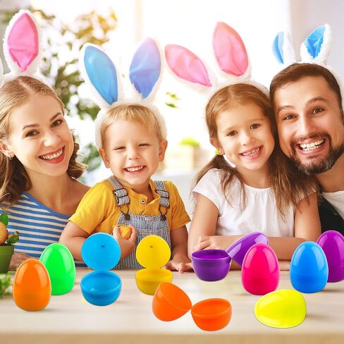 30 عبوة من بيض عيد الفصح الملون الكبير وبيض عيد الفصح المسطح والبيض المفاجئ البلاستيكي القابل للحشو لعيد الفصح ومستلزمات حفلات الصيد وحشو السلال القابلة لإعادة الملء in Kuwait